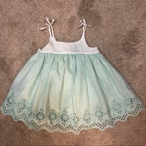 NWOT babygap mint and white baby doll dress